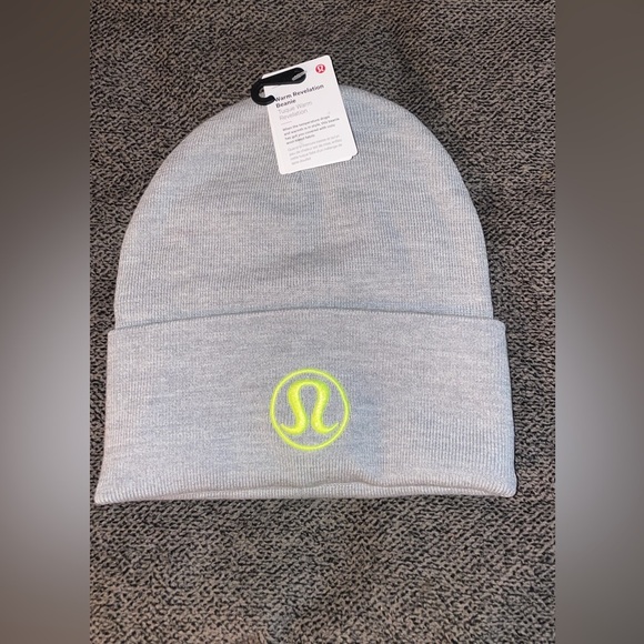Lululemon Gray Beanie with Neon Logo - Picture 1 of 1